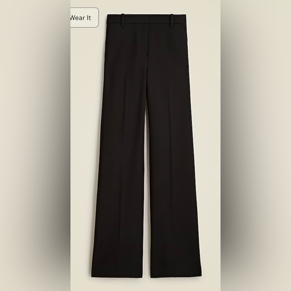 J.Crew Wide-leg trouser in four-season stretch in black